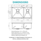 Topmount Drop-In Kitchen Sink - 33"x22" Double Bowl