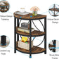 23.62” Industrial 3-Tier Half Moon End Table