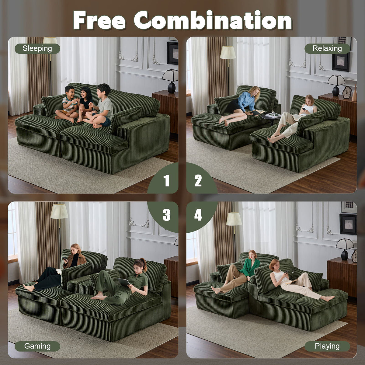 Double Chaise Lounge Chair, Oversized Upholstered Sleeper Cloud Couch - view 22