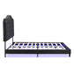 Queen Upholstered Bed Button Tufted with Curve Design