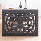 47.2" Solid Black Carved Wood Coffee Table