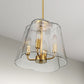 Soiree Four Candle Lights Pendant With Clear Glass - Satin