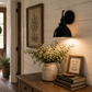 Small Black Enamel Farmhouse Wall Sconce Lighting
