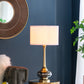 D15x29 Table Lamp with Glass Drum Shade