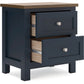 Landocken - Two Drawer Night Stand - Brown / Blue