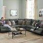 Como - 5 Piece Italian Leather Match Reclining Sectional
