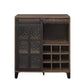 Treju - Wine Cabinet - Obscure Glass, Rustic Oak & Black