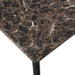 Furniture 5 Piece Metal Dinette Set with Faux Marble Top - Black