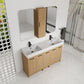 60" Double Sink Bathroom Vanity Set with Tall Cabinet