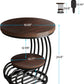 19.68" Round Vintage End Table with 2-Tier Storage – Rustic