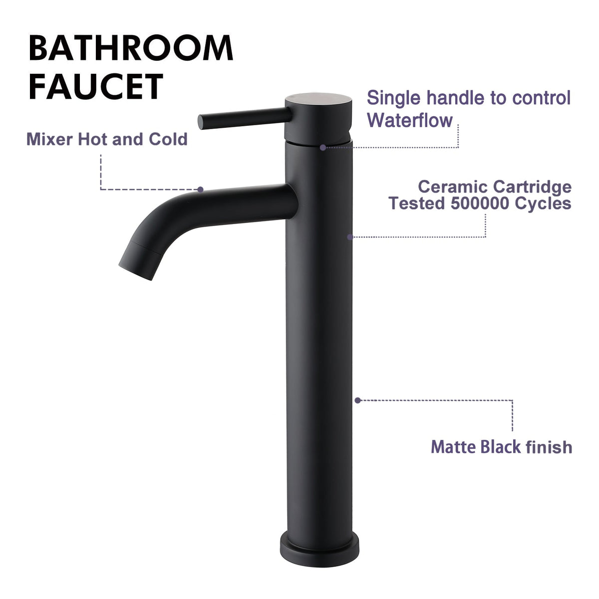 Single Hole Single Handle Bathroom Sink Faucet
