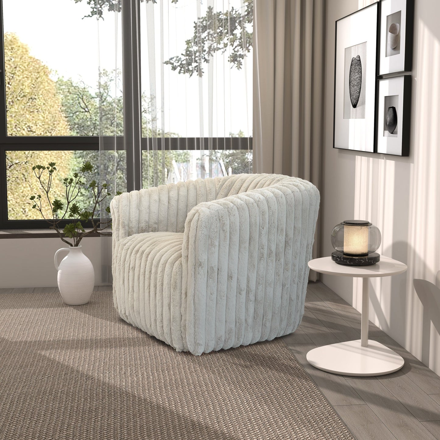 Elegant Style Mira Mid-Century Modern Velvet Swivel Chair
