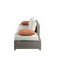 Salena - Patio Sofa With 2 Pillows & Ottoman - Beige Fabric & Gray Wicker