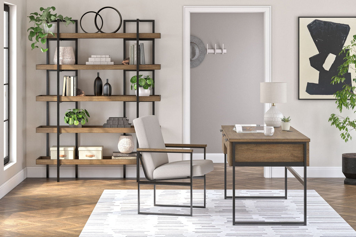 Montia - Home Office Desk, Desk Chair, Bookcase - Light Brown