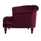 La Rosa Victorian Chesterfield Loveseat, Burgundy Velvet