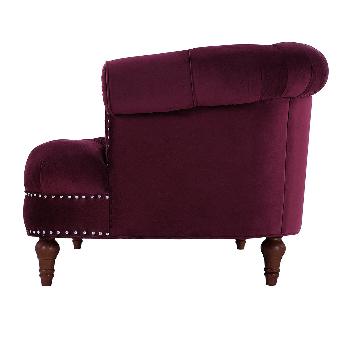 La Rosa Victorian Chesterfield Loveseat, Burgundy Velvet