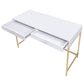 Ottey - Vanity Desk (Same 92540) - White High Gloss & Gold