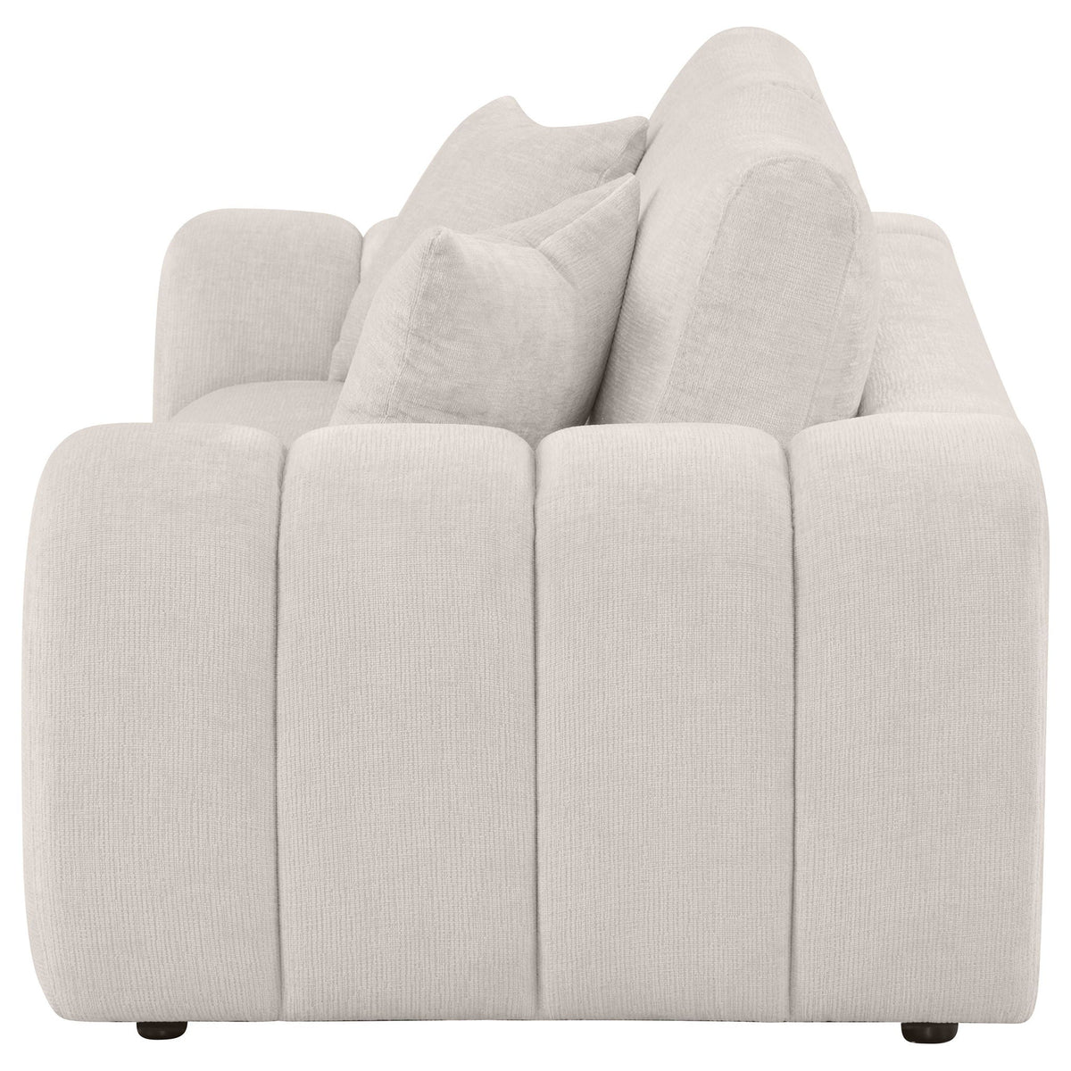 Burnett Chenille Upholstered Wide Arm Loveseat Ivory - view 5