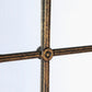34x65.5' Arched Full-Length Mirror with Black and Gold Windowpane Design