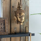 7x7.5x19.7" Buddha Statue Head On Stand