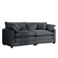 Modern 2 Seater With 4 Pillows, Upholstered Deep Seating Loveseat - view 3