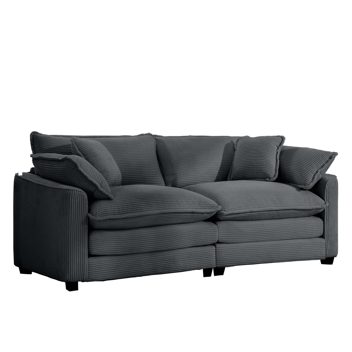 Modern 2 Seater With 4 Pillows, Upholstered Deep Seating Loveseat - view 3