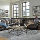 Como - 5 Piece Italian Leather Match Reclining Sectional