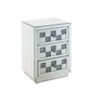 Noralie - 18" X 14" Accent Table With Faux Diamonds - Mirrored