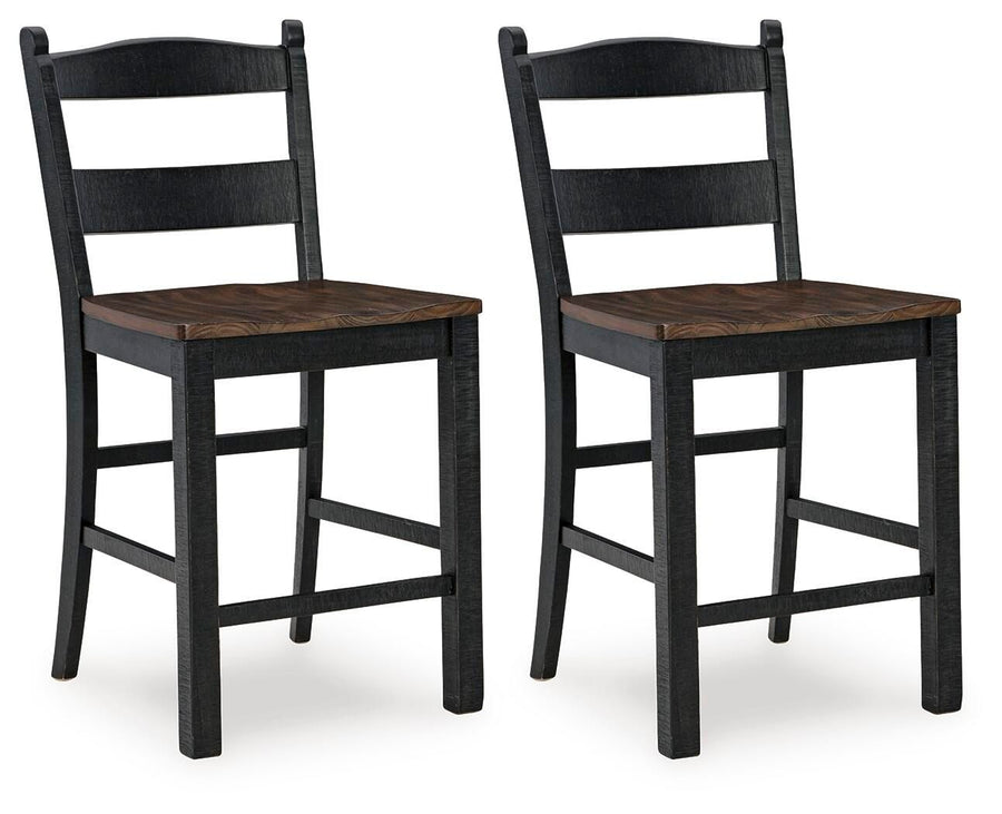 Valebeck - Barstool (Set of 2) - Black / Brown