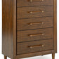 Lyncott - Five Drawer Chest - Brown