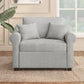 Chenille Convertible Sleeper Chair with Adjustable Backrest