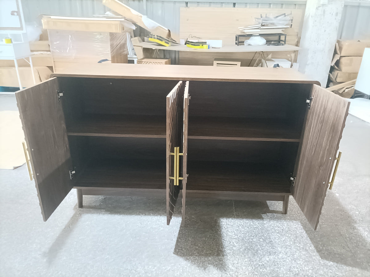 Carved 4-Door Sideboard Buffet Cabinet