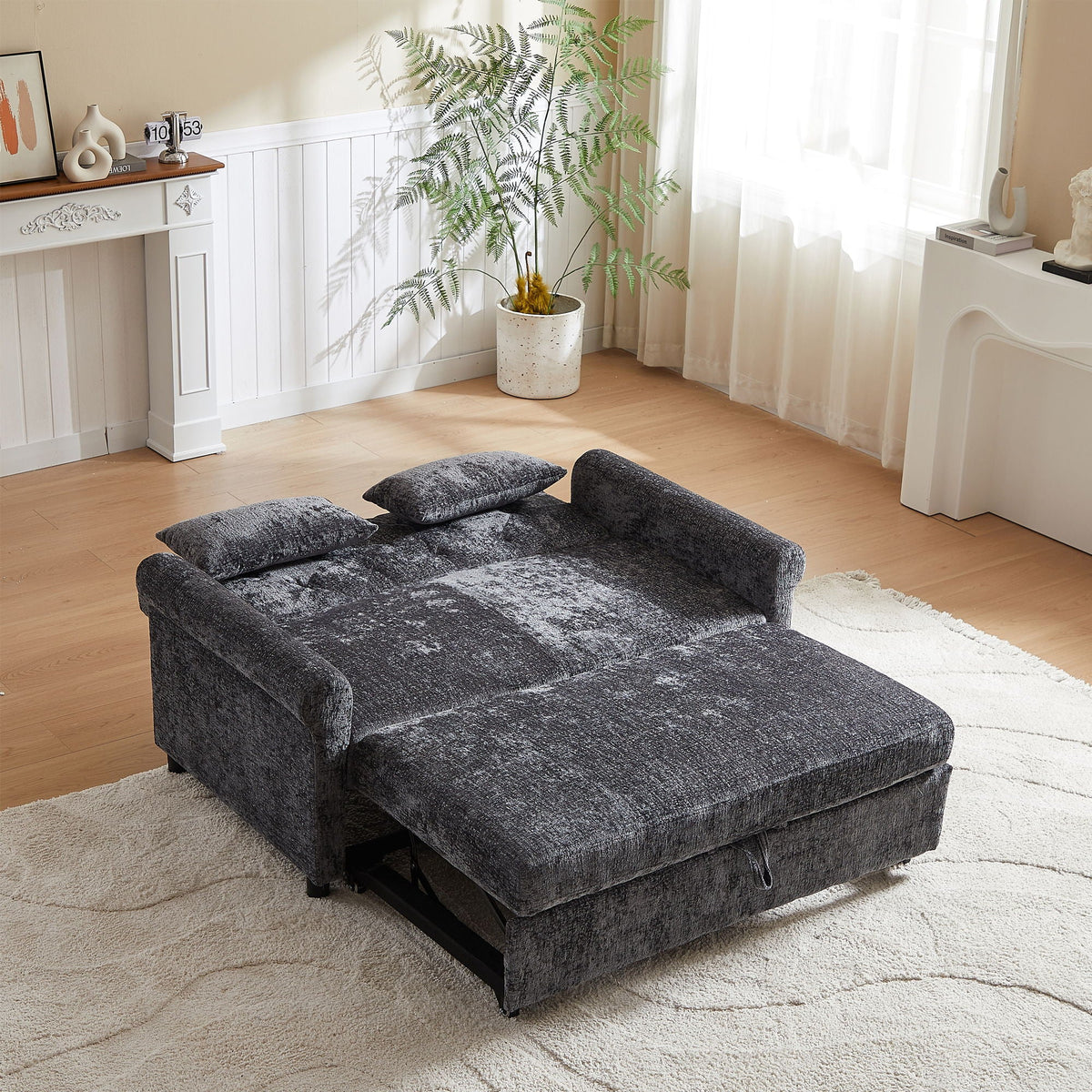 Loveseat Sofa Bed, Pull - Out Couch Sleeper & 2 Pillows - view 8