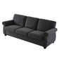Soft Sofa, Upholstered 3 Seater Couch With High Density Foam, Loose Back Cushions And Turned Legs - view 14