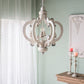 Farmhouse Chandelier, 6 Light Wood Chandelier Pendant Light Fixture With Adjustable Chain For Dining Room - view 22