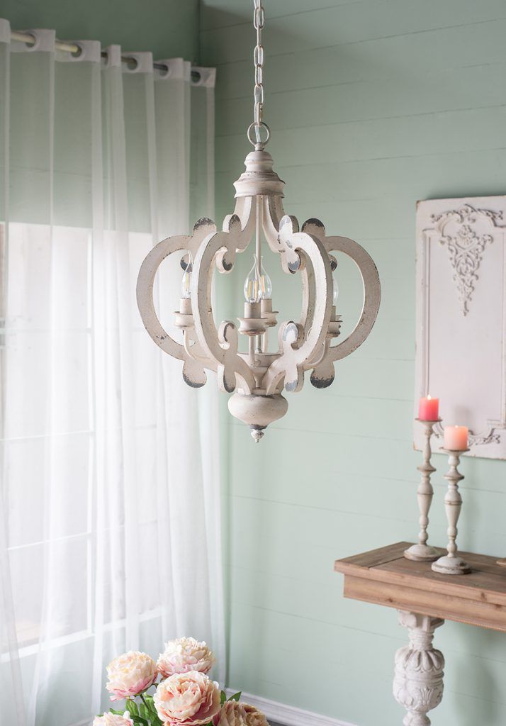 Farmhouse Chandelier, 6 Light Wood Chandelier Pendant Light Fixture With Adjustable Chain For Dining Room - view 22
