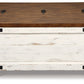Wystfield - Cocktail Table with Storage - White / Brown