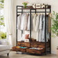 47.2" Rustic Brown Freestanding Closet Organizer