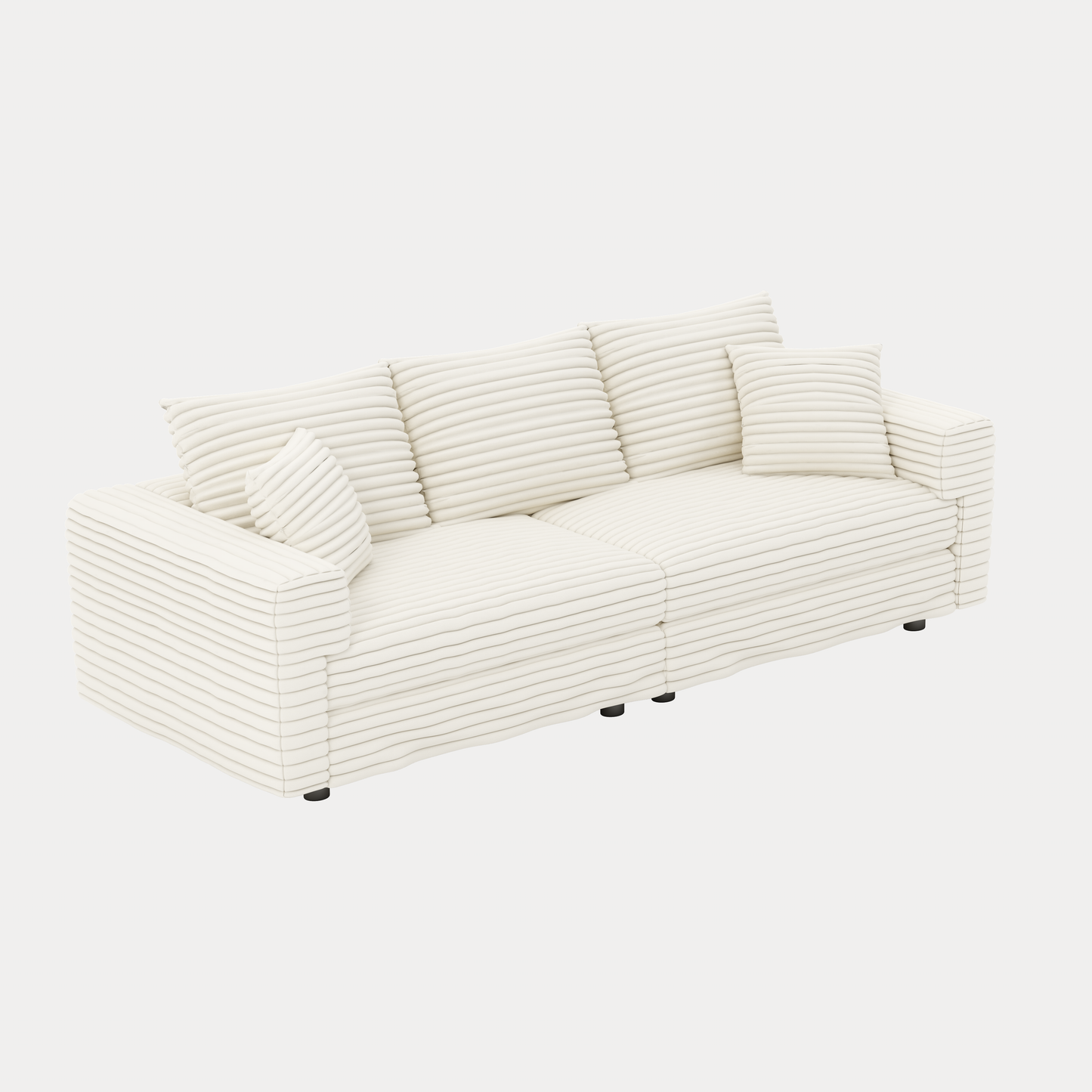 82.7" Plush Corduroy 3-Seat Sofa