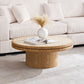 35.43 Inch Round Coffee Table with Sintered Stone Top