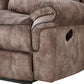 Zubaida Two Tone Chocolate Velvet Recliner Sofa with USB Port & Drop Down Table