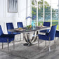 Cambrie - Side Chair (Set of 2) - Blue Velvet & Mirrored Silver