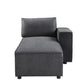 Silvester - Modular Chaise With 2 Pillows - Gray Fabric