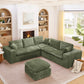 107'' Modern Boucle L-shaped Sectional Sofa with Moveable Ottoman