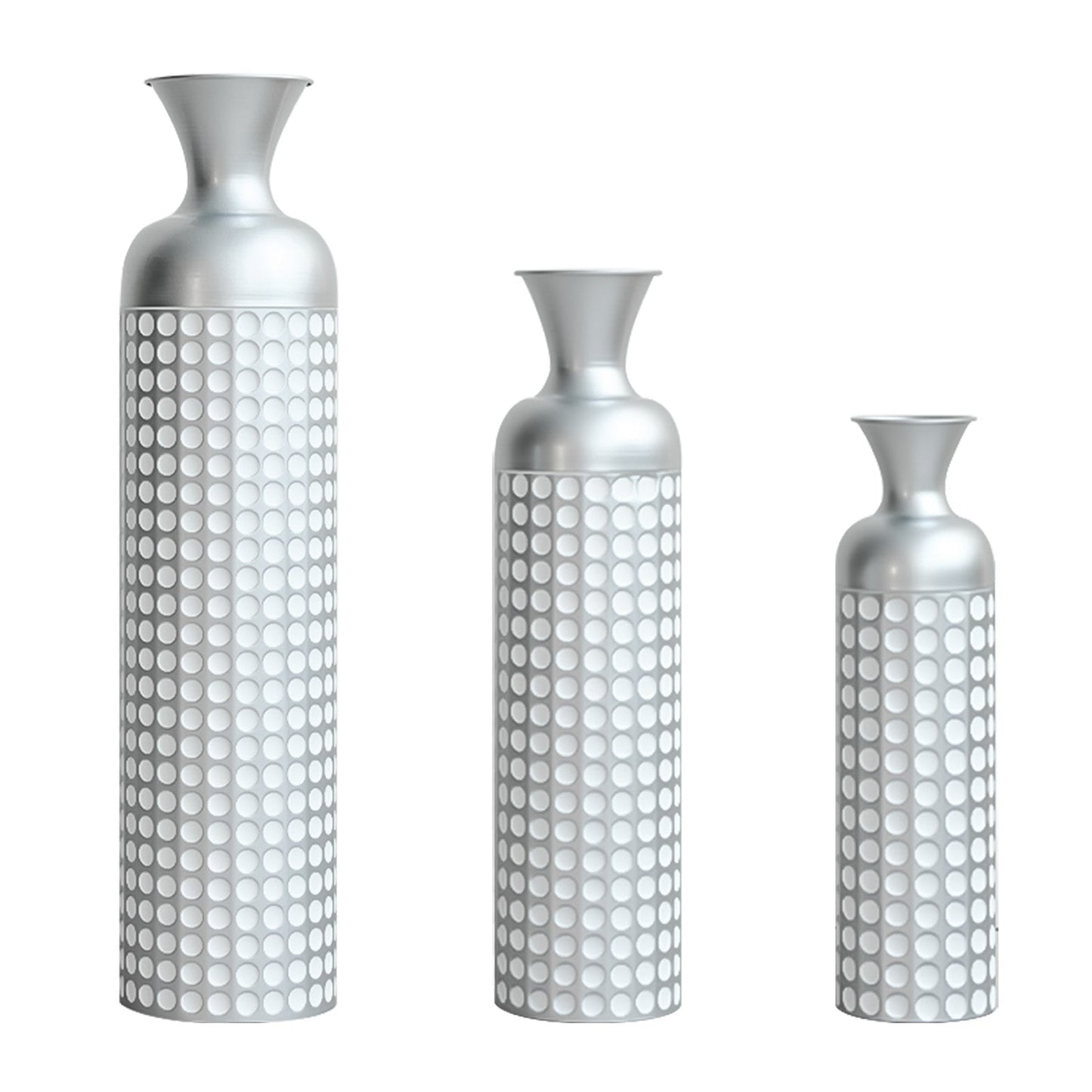 3 Pack Gold Metal Vases