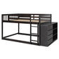 Full Over Full Bunk Bed with 4 Drawers and 3 Shelves - Espresso