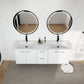 60" Bathroom Vanity With Resin Sink, Soft Close Doors and 1-Side Cabinet, Float Mounting Design, Glossy