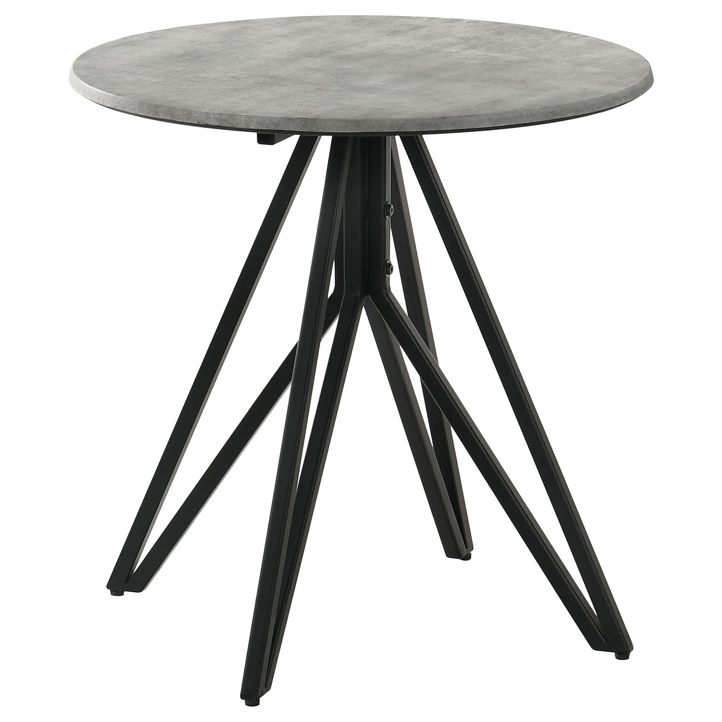 Hadi Cement and Gunmetal Round End Table