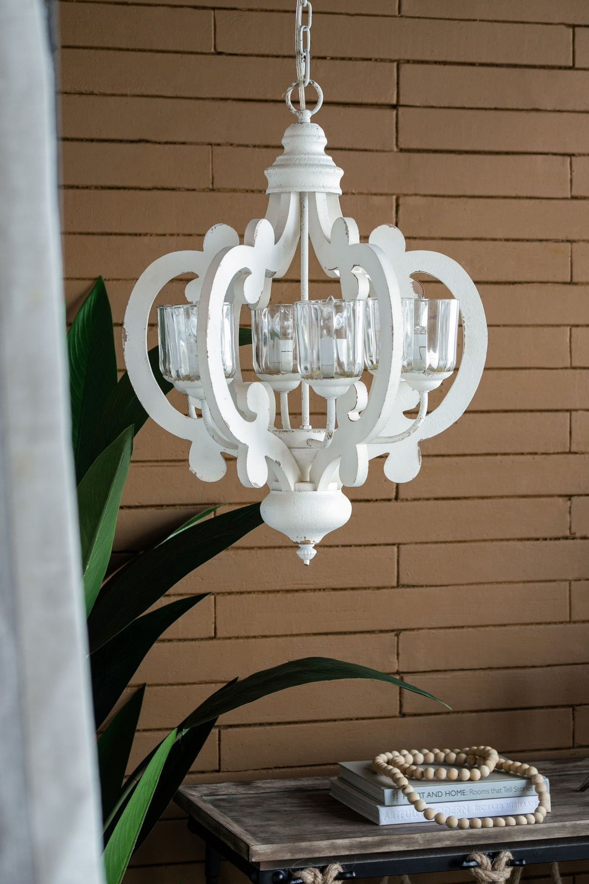 Farmhouse Chandelier, 6 Light Wood Chandelier Pendant Light Fixture With Adjustable Chain For Dining Room - view 23