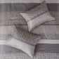 7 Piece Jacquard Comforter Set Grey Taupe King